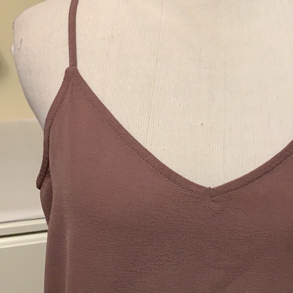 So brand muted plum colored adjustable strap lose fitting cami, small - Picture 2 of 9